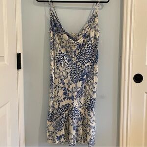 Blue and White Floral Women's Dress